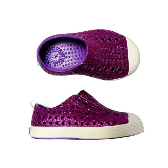 NWT Native Jefferson Bling Glitter Sneakers Size 4 - Picture 1 of 6